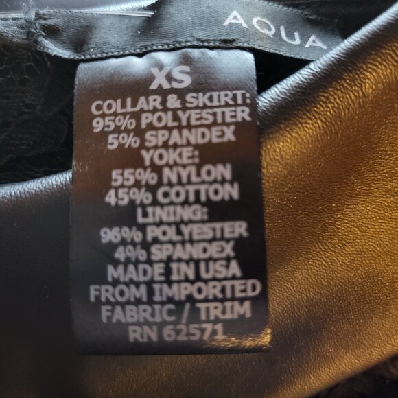 Aqua Bloomingdales - Mini Dress - Black Lace Faux Leather - XS - Wednesday Adams - Picture 9 of 9
